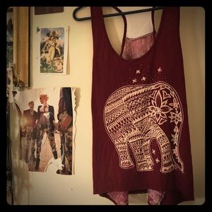 Elephant Razorback yoga shirt